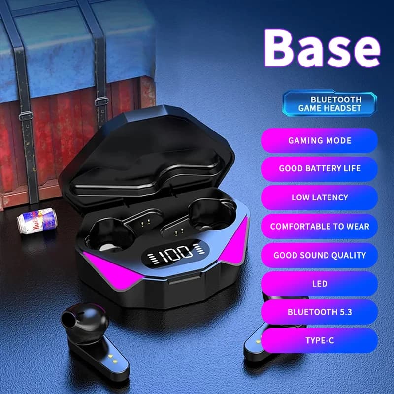 Écouteurs sans fil TWS avec Bluetooth 2025, casque de jeu, oreillettes de Sport avec affichage LED, 