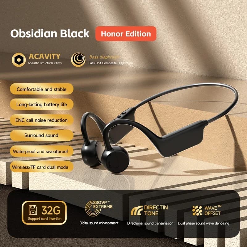 Casque audio sans fil à conduction osseuse Lenovo Real X7/X8, étanche IPX8, Bluetooth 5.3, pour la n