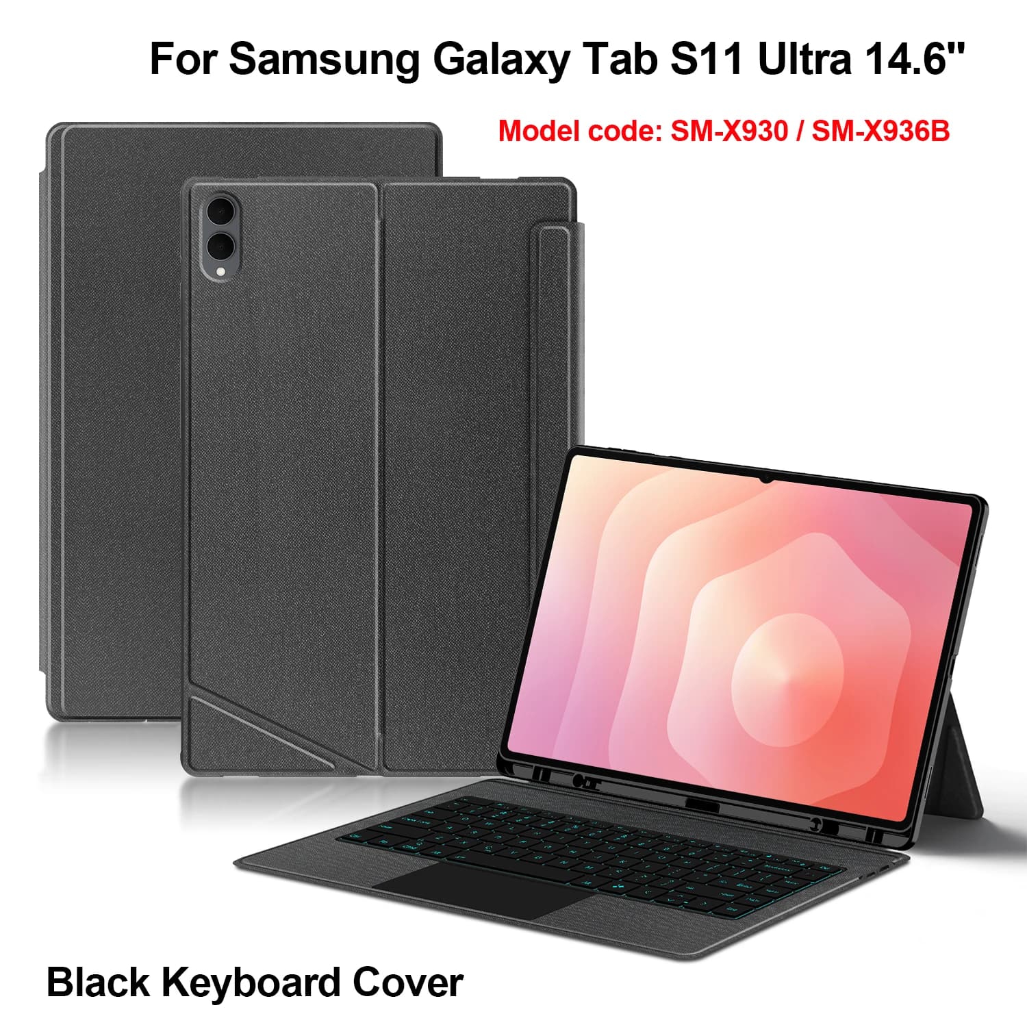 Clavier tactile pour Samsung Galaxy Tab S11 Ultra 14.6' Étui Tab S11 Ultra 2025 SM-X930 X936B Clavie