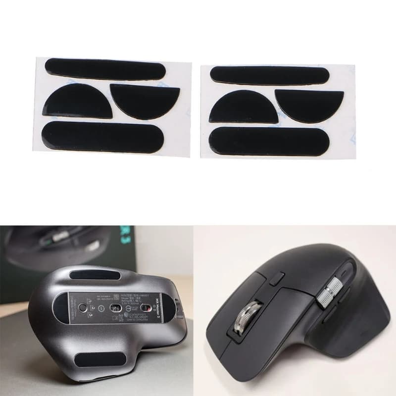 2 ensembles de pieds de souris à bords arrondis et incurvés MX Master 3S, tapis de souris pour patin