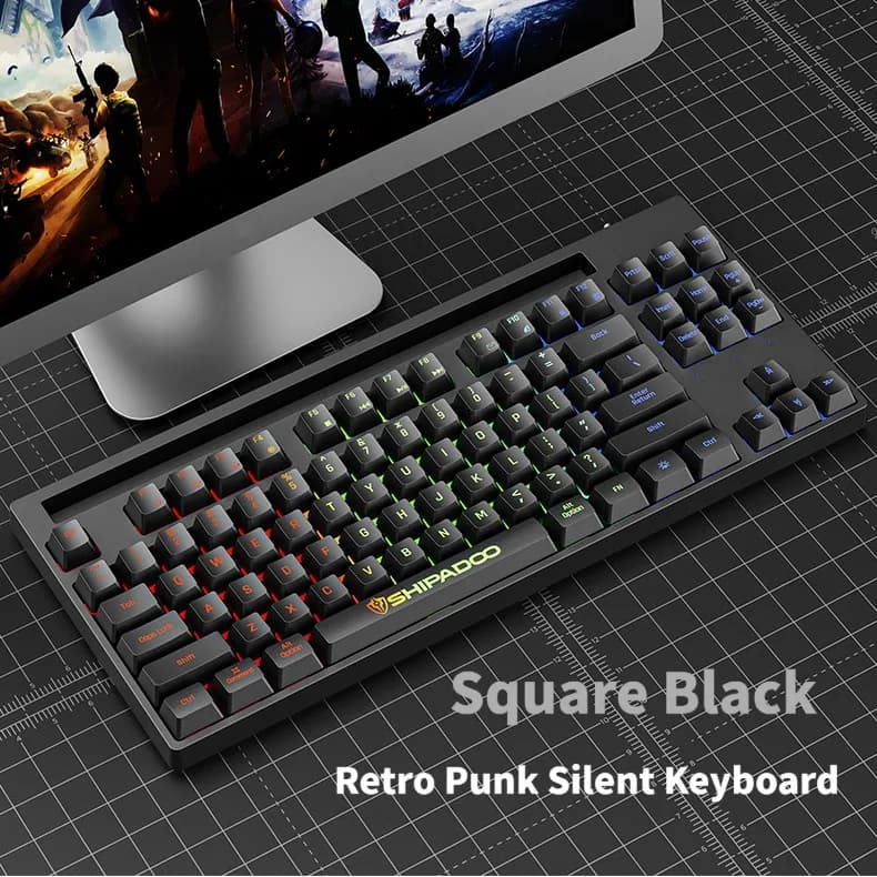 Clavier mécanique NexusClick Hot Sale 87 touches rétroéclairé, clavier de jeu filaire, touches lumin