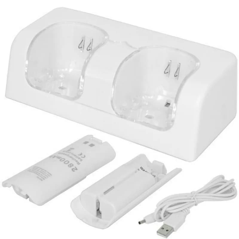 Station de charge à 2 Ports avec indicateur lumineux LED + deux Batteries rechargeables 2800mAh pour