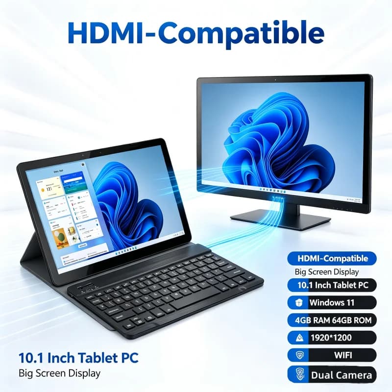 Tablette PC WINDOWS 11 10,1 pouces 4 Go de RAM 64 Go de ROM Système d'exploitation AR40 64 bits X64 