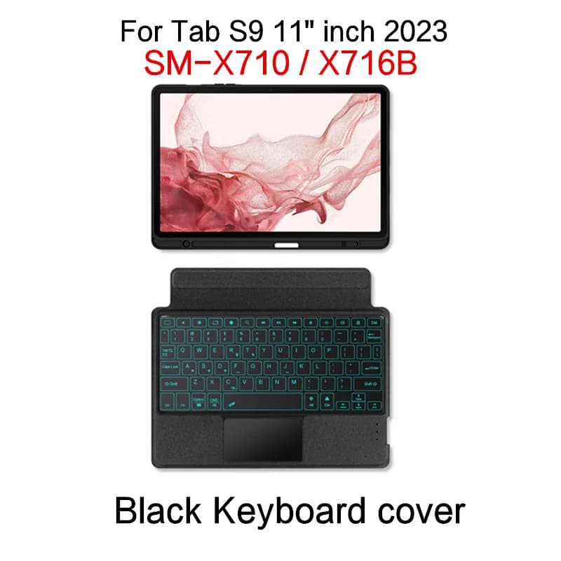 Étui pour clavier magique pour Samsung Galaxy Tab S8 S7 11 A8 10.5 S6 Lite 10.4 S9 S10 FE 10.9, étui