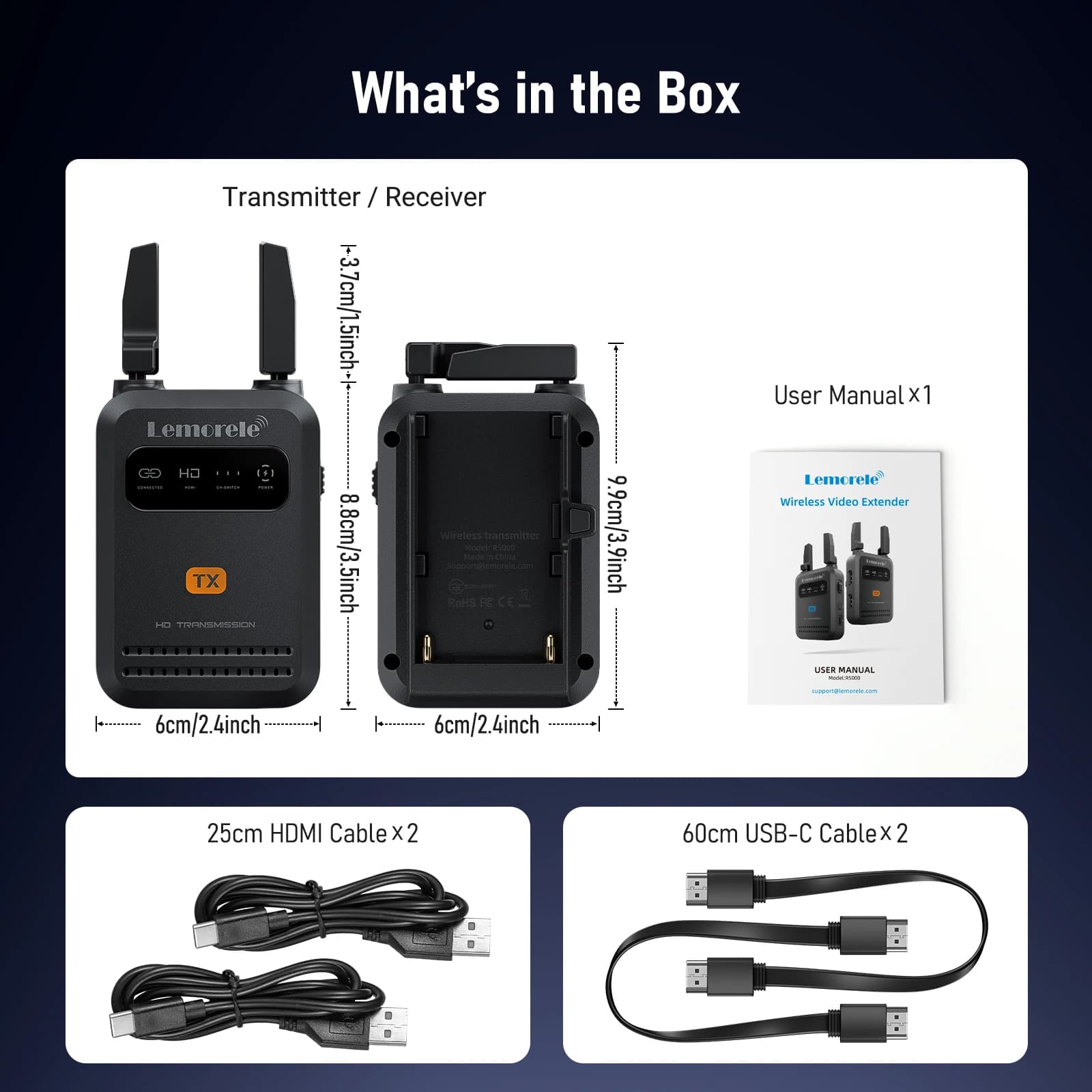 Lemorele 200m transmetteur récepteur HDMI sans fil 1080P émetteur-récepteur vidéo d'extension Hdmi p