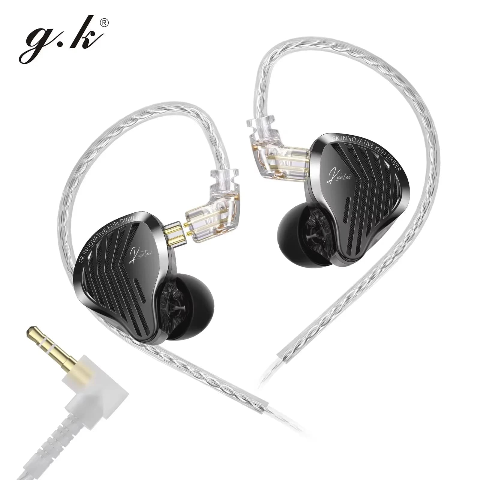 Kz Gk Kunten casque à entraînement dynamique Hifi 2pin écouteurs de basse lourde casque en métal dét