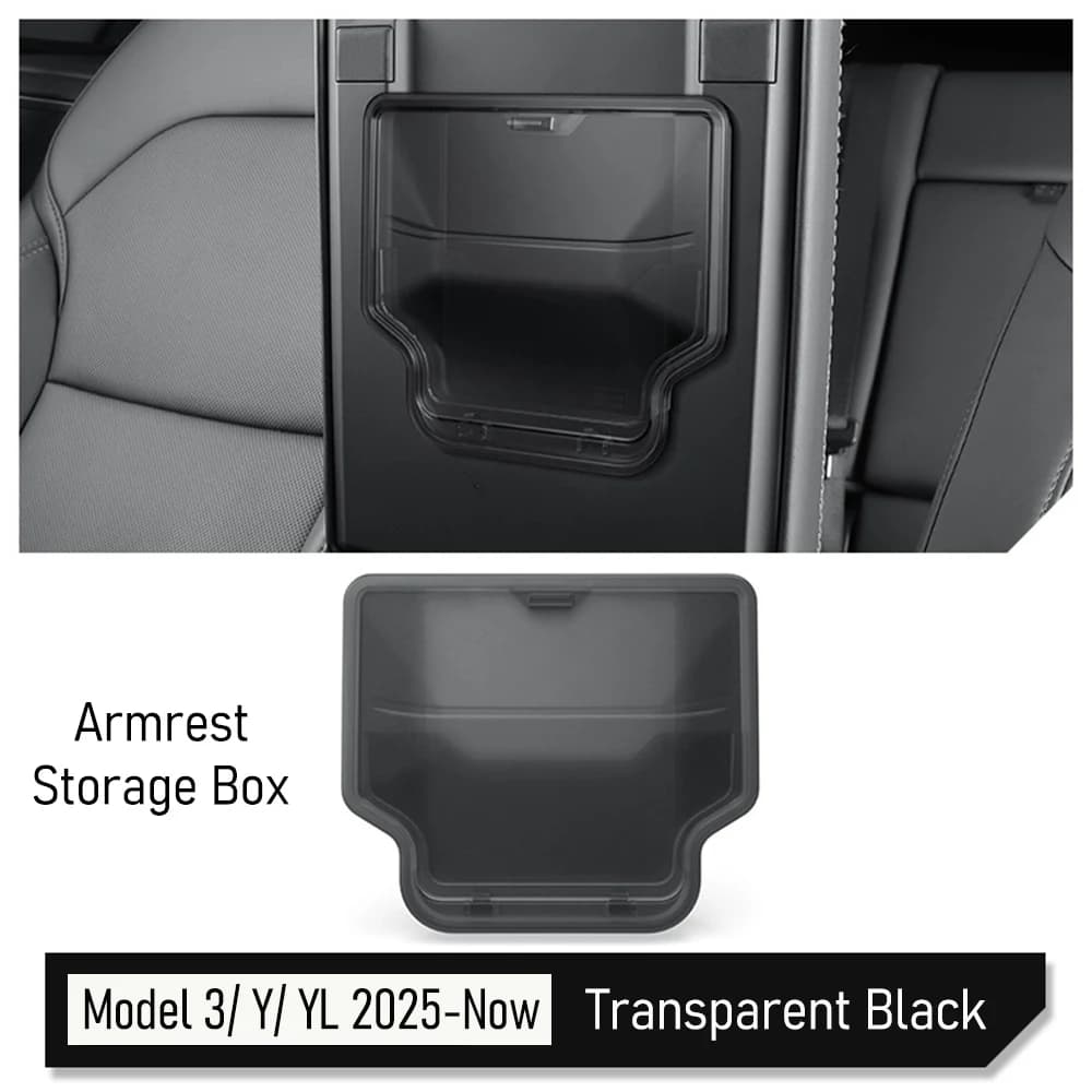 Boîte de rangement dissimulée pour accoudoir de console centrale Tesla Model Y Juniper (Standard, Pr