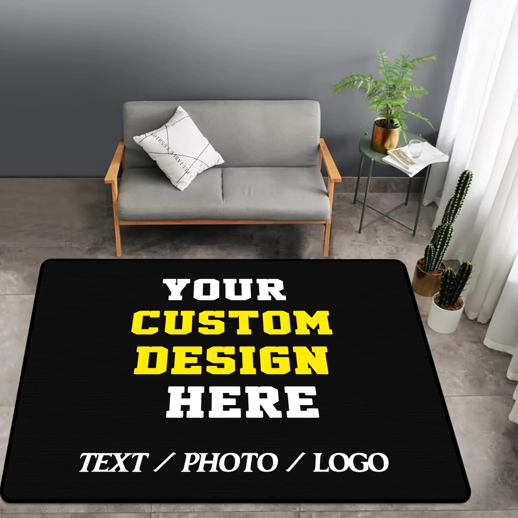 Tapis Photo personnalisé, tapis rectangulaire imprimé pour adultes, tapis de Yoga, décor de salon, p