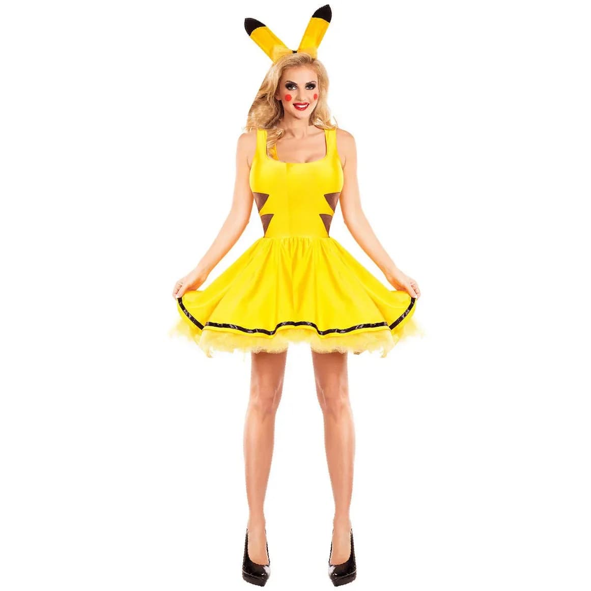 Halloween femmes jeu de rôle Costume magique Anime jaune souris lapin déguisement bandeau oreilles c