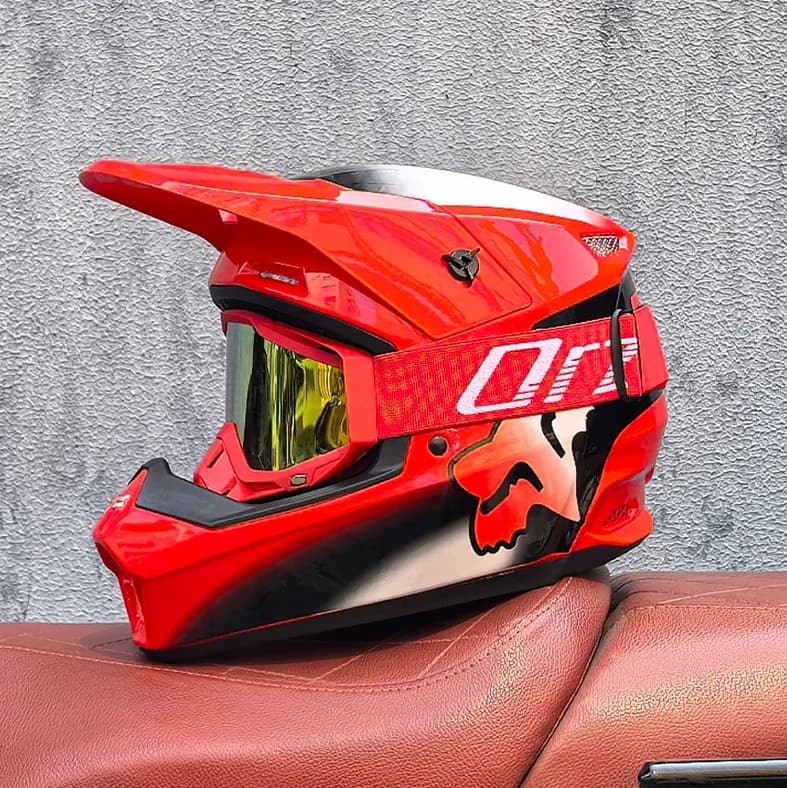 Orz casque tout-terrain unisexe casque de rallye VTT équitation et descente casque certification DOT