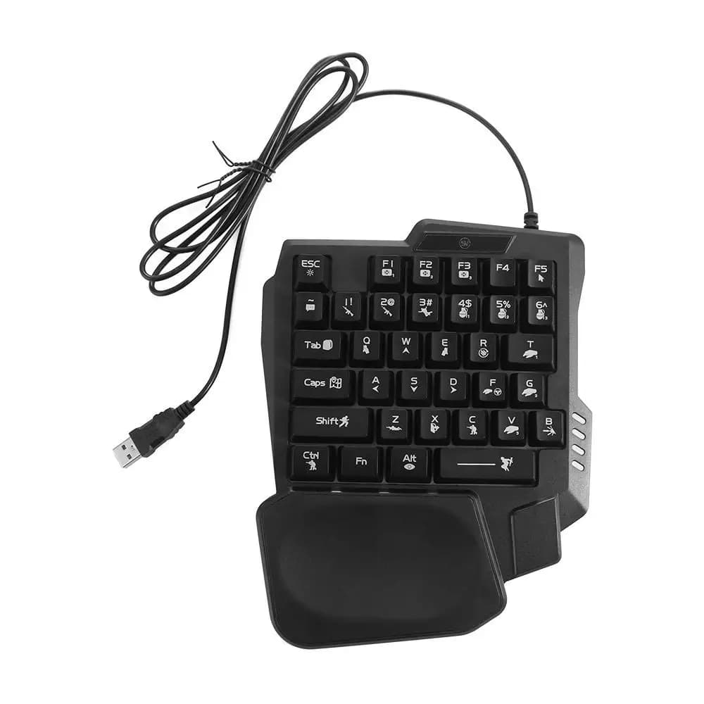 Clavier USB à une main lumineux Ultra-mince, 35 touches, mécanique de jeu filaire, pour ordinateur d