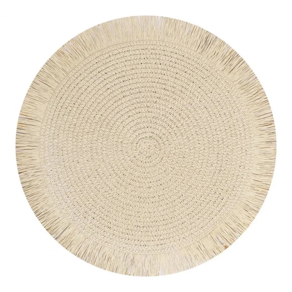 Napperons tissés napperons tissés à pampilles pour la cuisine salle à manger tapis de Table ronds tr