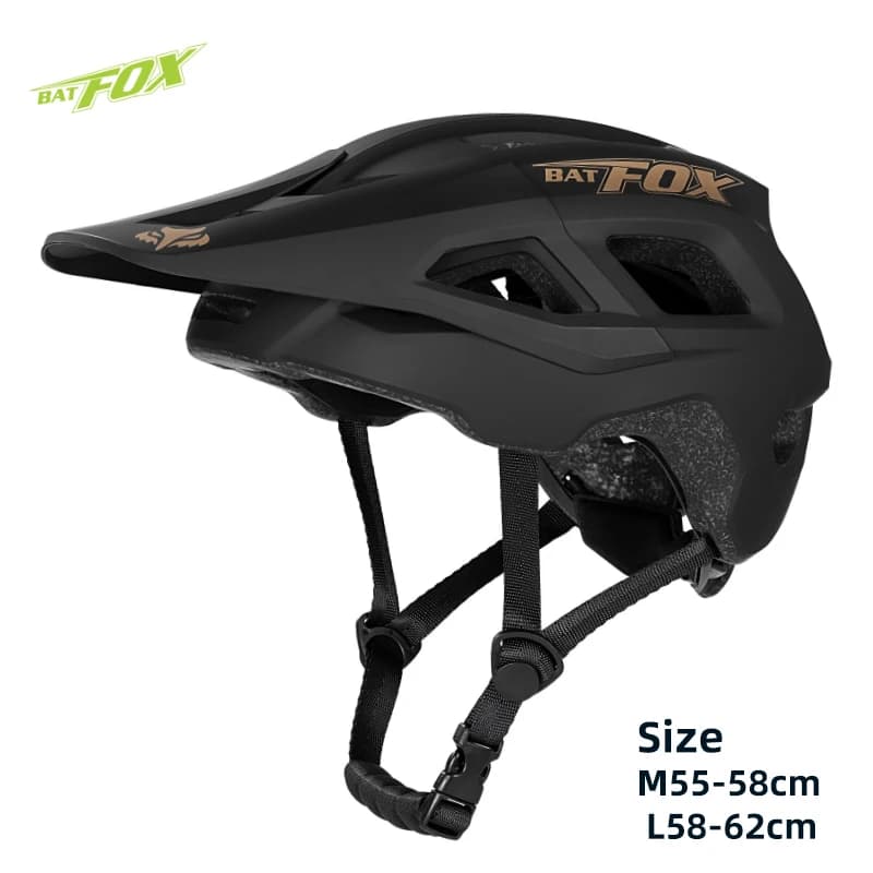 Casque de vélo BATFOX pour homme, casque de vélo de montagne MTB, casque de cyclisme homme noir mat
