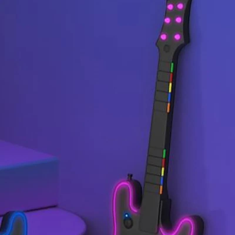 Contrôleur de guitare sans fil 2.4G, manette de jeu sans fil avec sangle et dongle sans fil, poignée