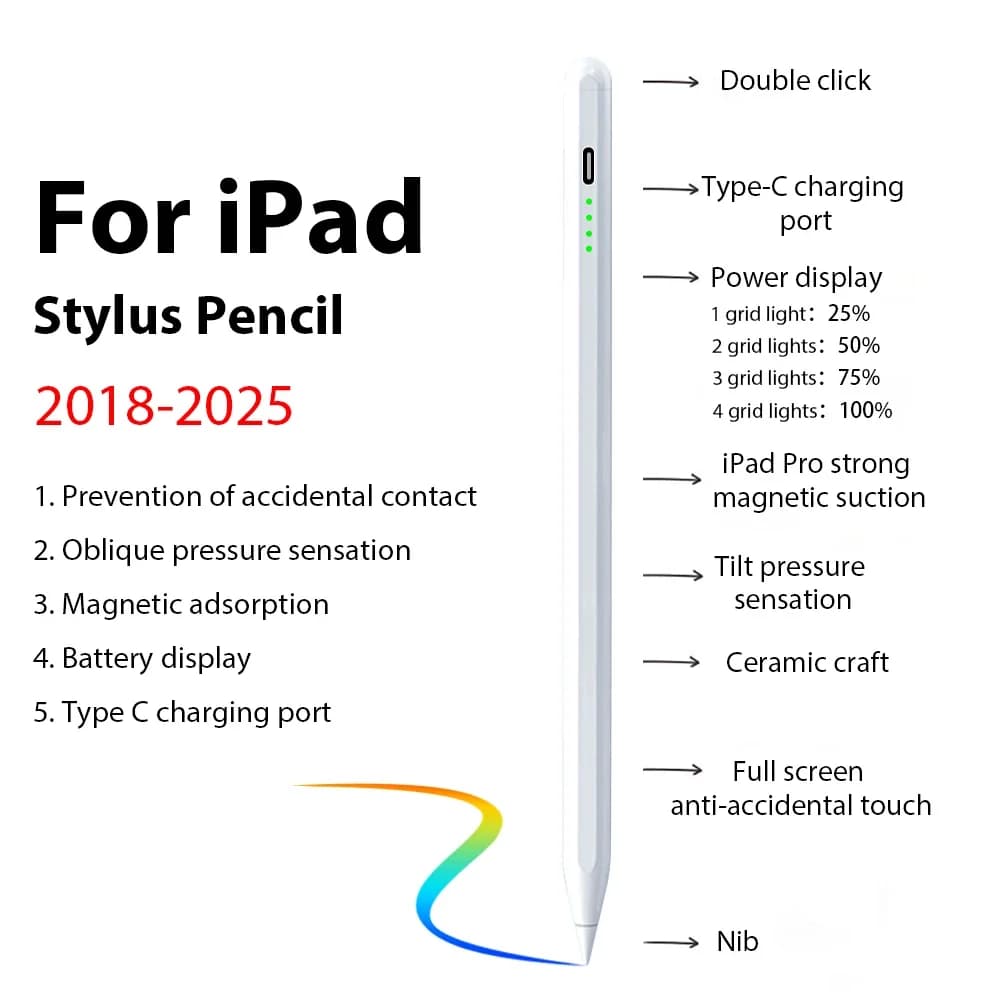Stylet crayon Apple pour iPad A16 Air 11 5 4 Pro 11e 13 12.9 M4 M3 M2 stylos 10 9 10e 9e génération 