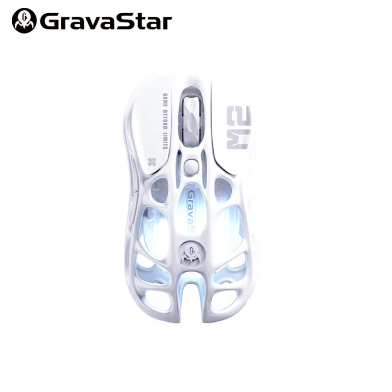 Souris filaire et sans fil GravaStar White Moonlight Édition Classique M2, micro-mouvement Kaihua Bl