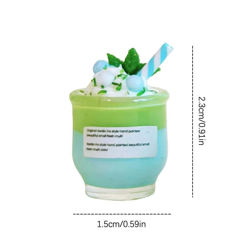 Maison de poupée menthe lait boisson tasse modèle maison de poupée magasin de desserts boissons déco