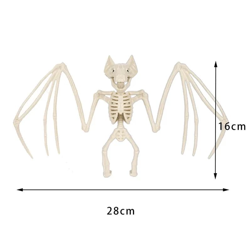 Squelette d'araignée chauve-souris d'horreur d'halloween, modèle d'os d'animaux mobiles pour décorat