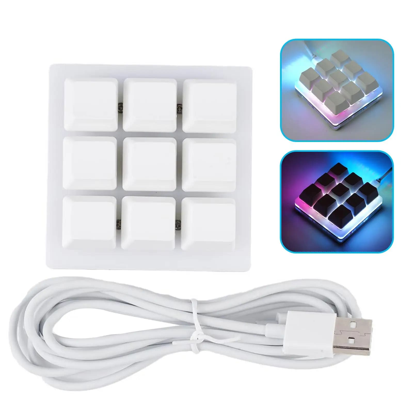 9 touches RGB Macropad Macro clavier mécanique USB Mini jeu claviers de programmation personnalisés 