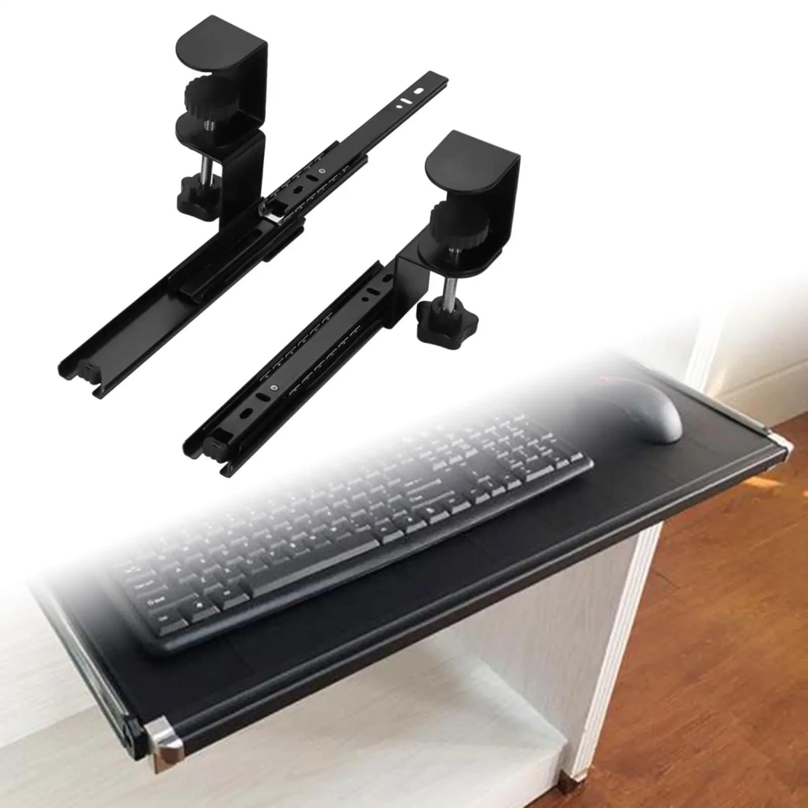 Étagère coulissante pour clavier sous le bureau, plateau polyvalent pour clavier d'ordinateur, brico