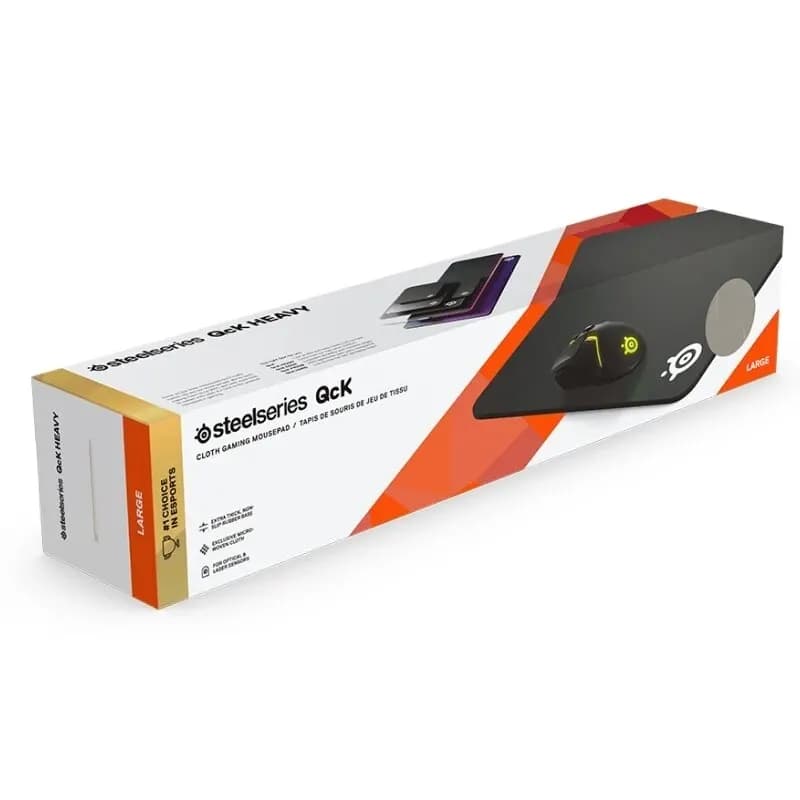 Tapis de souris de jeu original SteelSeries QcK - Grand tissu épais - Suivi et stabilité de pointe -