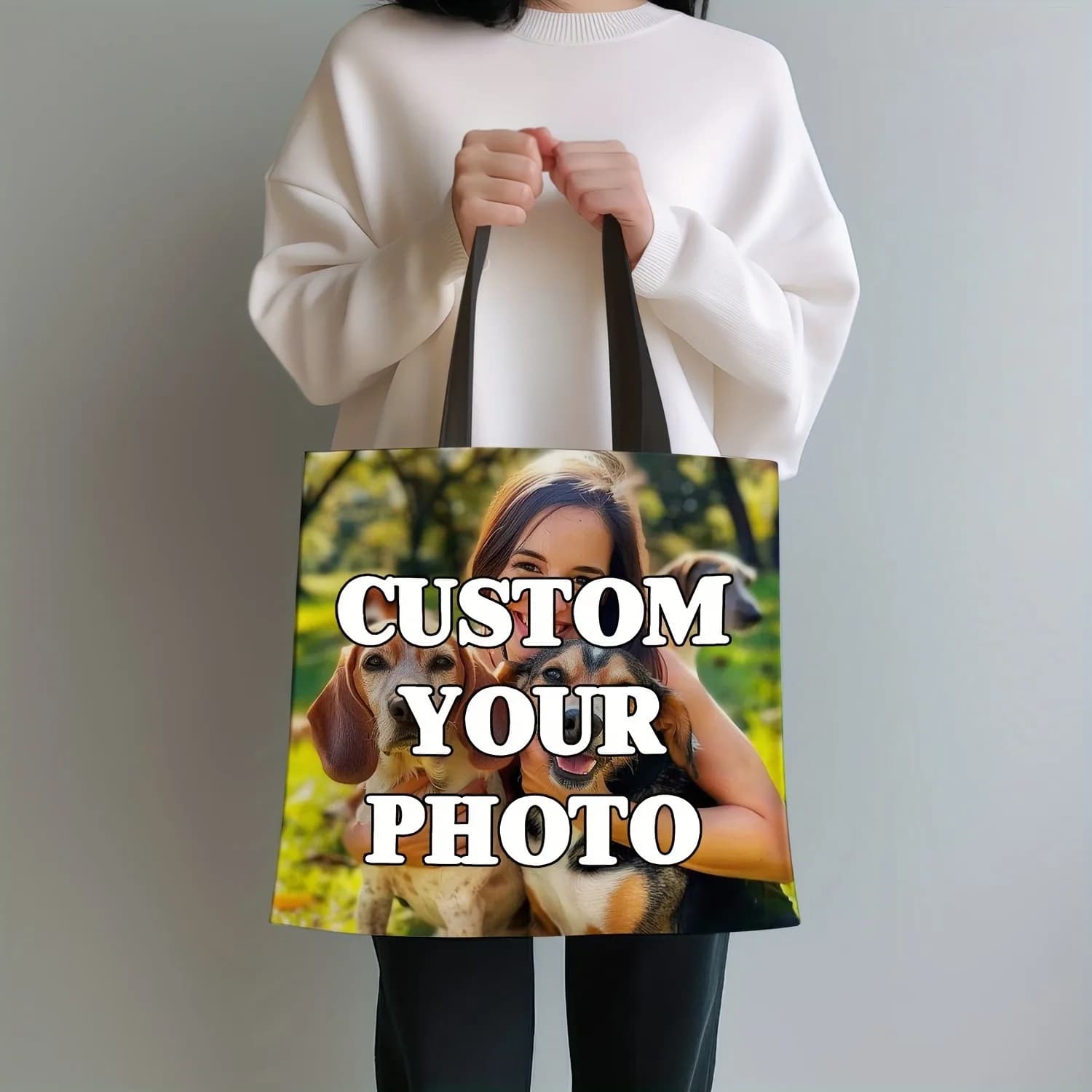 Sac de courses personnalisé Chic, cadeau de noël, images de téléchargement, fourre-tout personnalisé