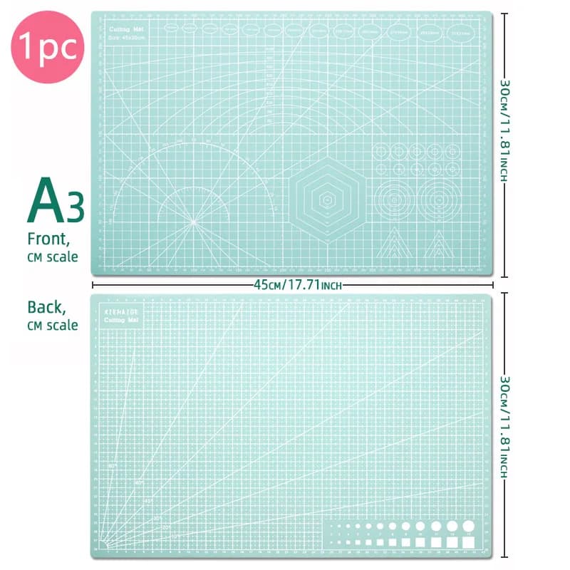 Tapis de découpe A3-17,71x11,81 pouces, panneau PVC double face pour couture, quilting, projets d'ar