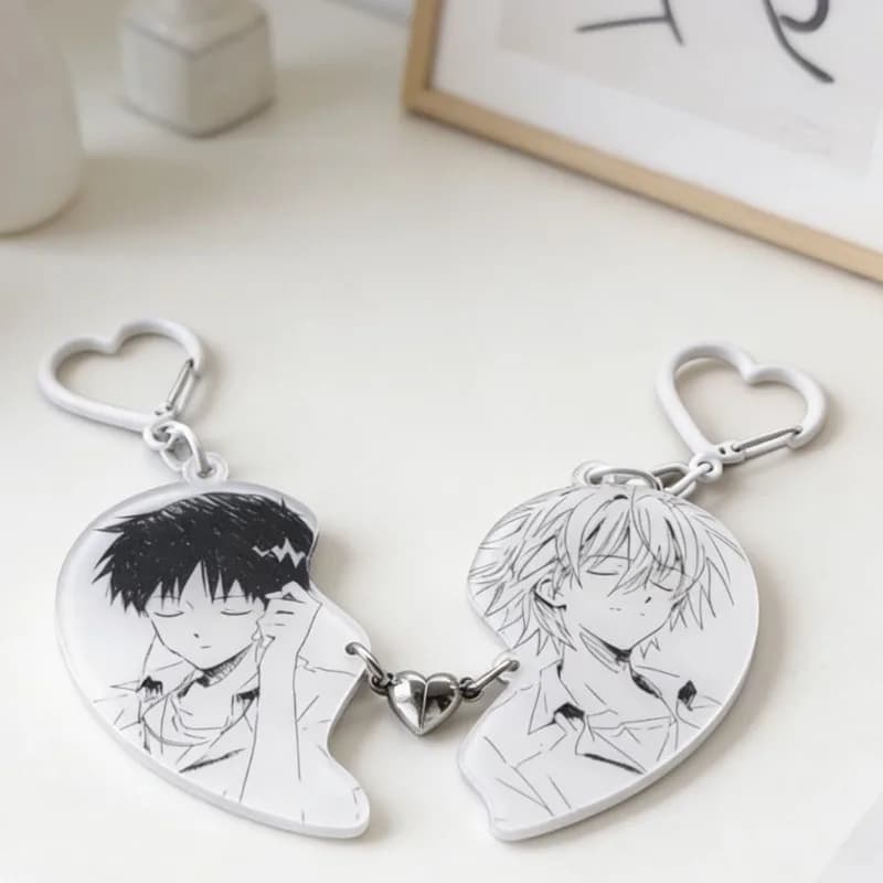 Nouveau porte-clés de sac à dos DIY mignon Neon Genesis Evangelion Kaworu Shinji, pendentif de sac e