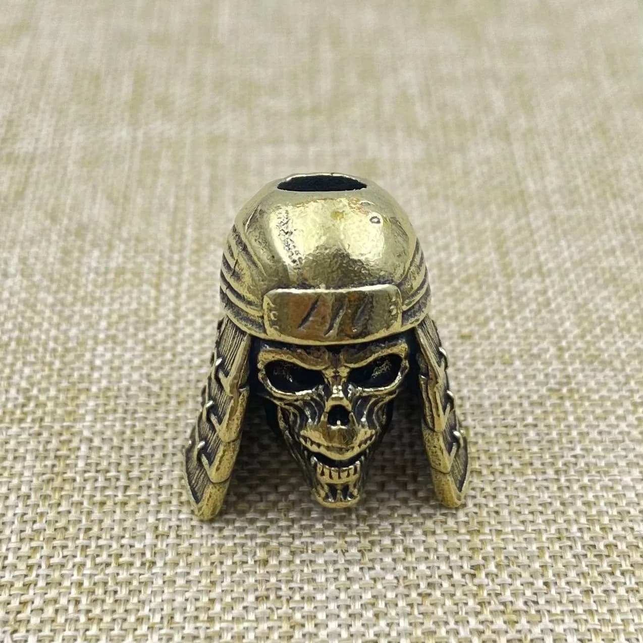 Tête de crâne Ninja, couteau en laiton, perles EDC, bricolage, Bracelets tissés paracorde, pendentif