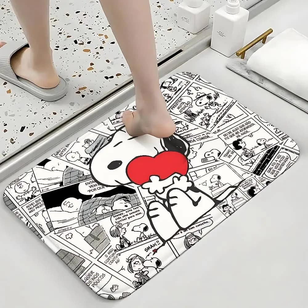 Tapis de sol S-Snoopy-S mignon, tapis de buanderie pour la maison, tapis antidérapant pour la décora
