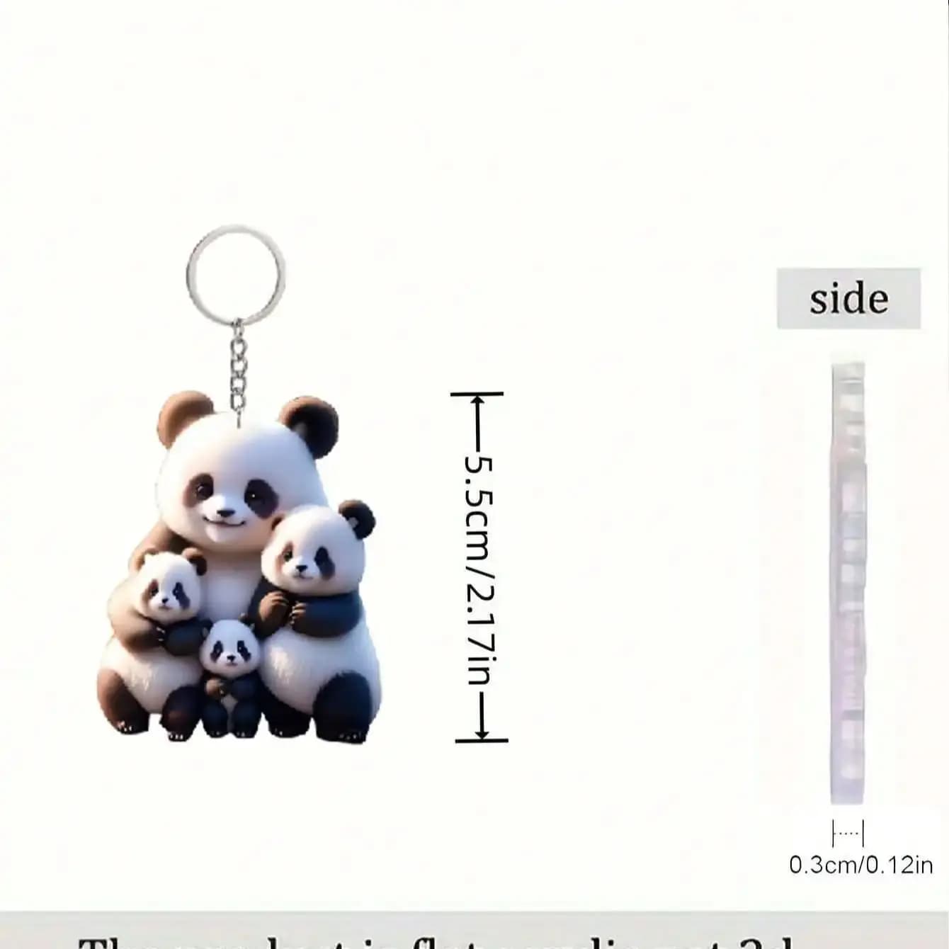Porte-clés Famille Panda, Porte-clés Mignon et Innovant, Cadeau DIY, Accessoire de Sac à Dos, Porte-