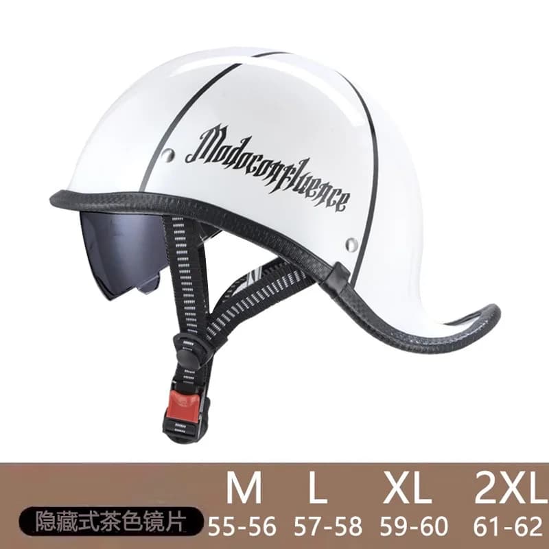 D'expériences de moto rétro pour hommes, demi-casque de vélo Hurbike vintage avec lentille intégrée,