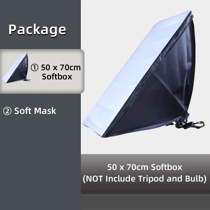 Kits d'éclairage Softbox pour photographie, système d'éclairage continu professionnel 50x70CM, boîte