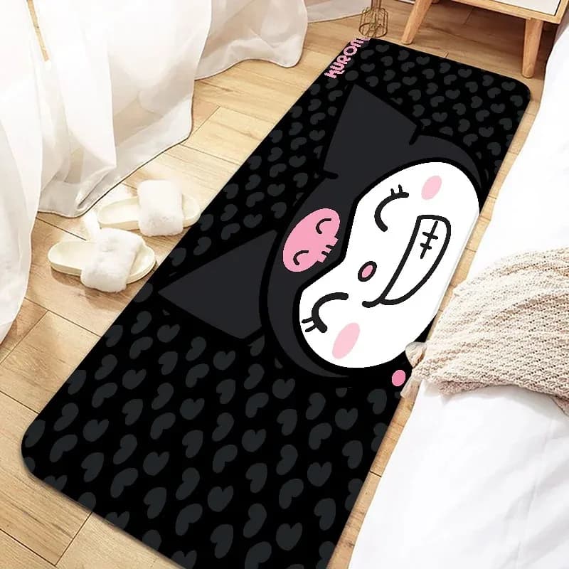 Tapis de sol antidérapant Sanrio avec motifs séparés Kuromi et My Melody, style Gothic Lolita, pour 