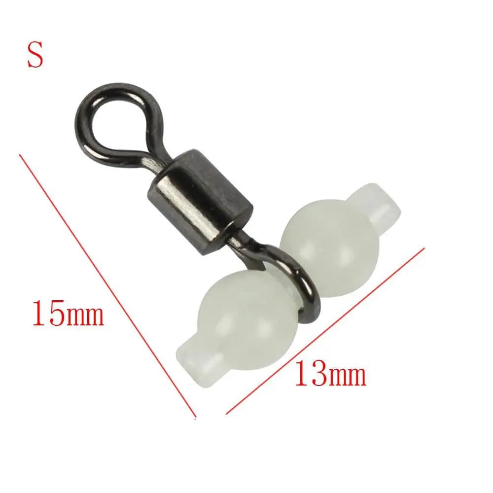 Accessoires de pêche à 3 voies, 20 pièces/sac, matériel de mer lumineux, émerillons roulants
