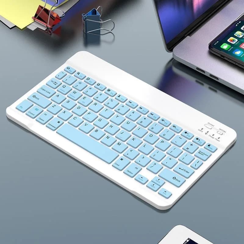 JITE Mini clavier sans fil ultra-mince, clavier Bluetooth, souris pour iPad, iPhone, tablette, télép