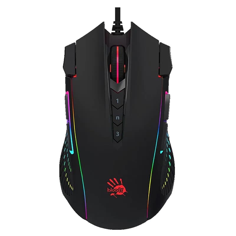 Souris de jeu Bloody J90s, moteur de jeu BC3332-S, 8000 CPI, accélération 25 G, Metal X'Glide Armor 