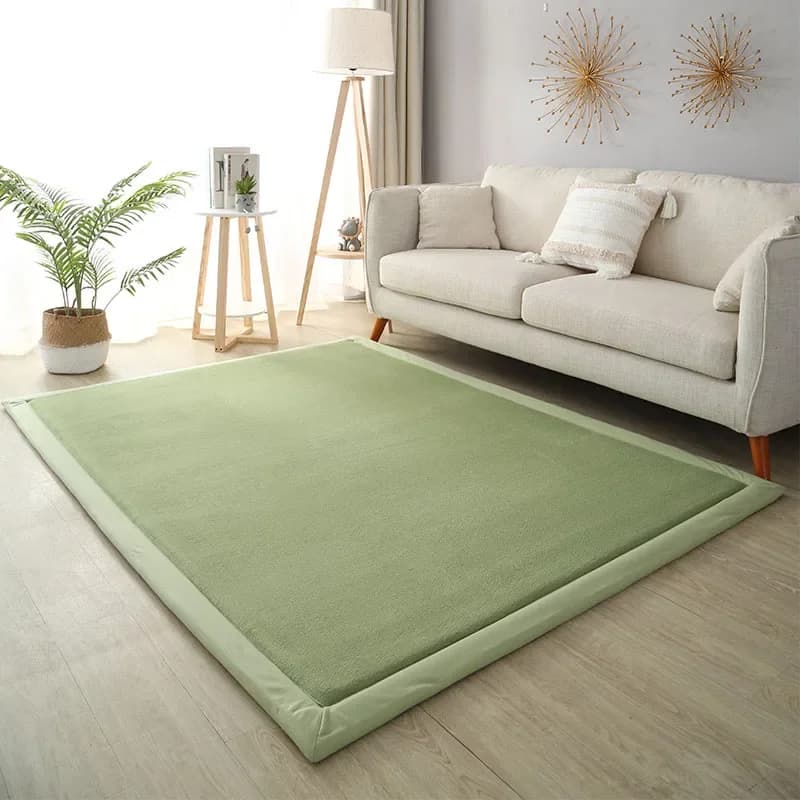 Tapis rectangulaire épais de couleur unie pour salon, chambre d'enfant, tapis de jeu, baie vitrée, t