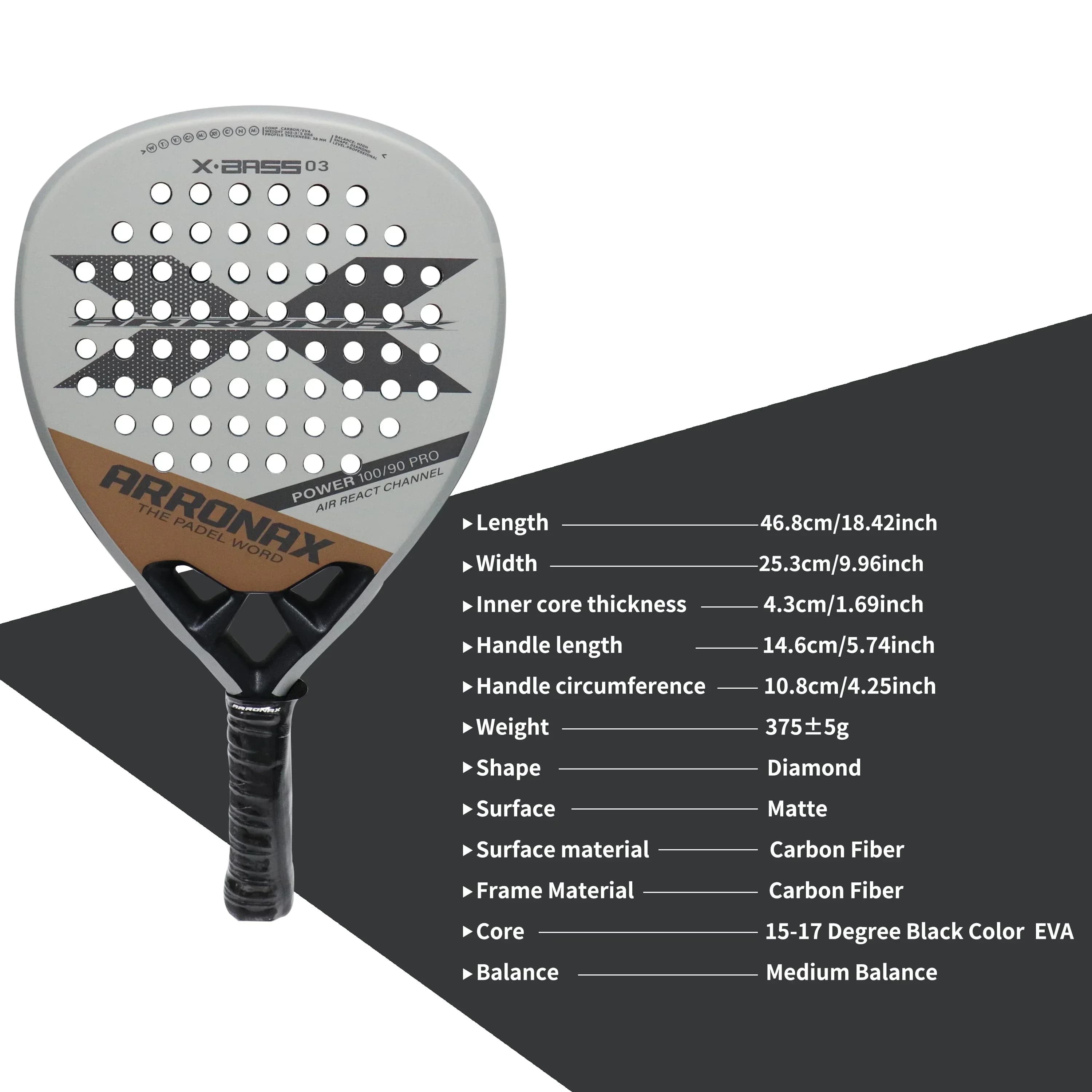 Arronax 2026 Nouvelle série de raquettes de padel professionnelles en fibre de carbone avec noyau en