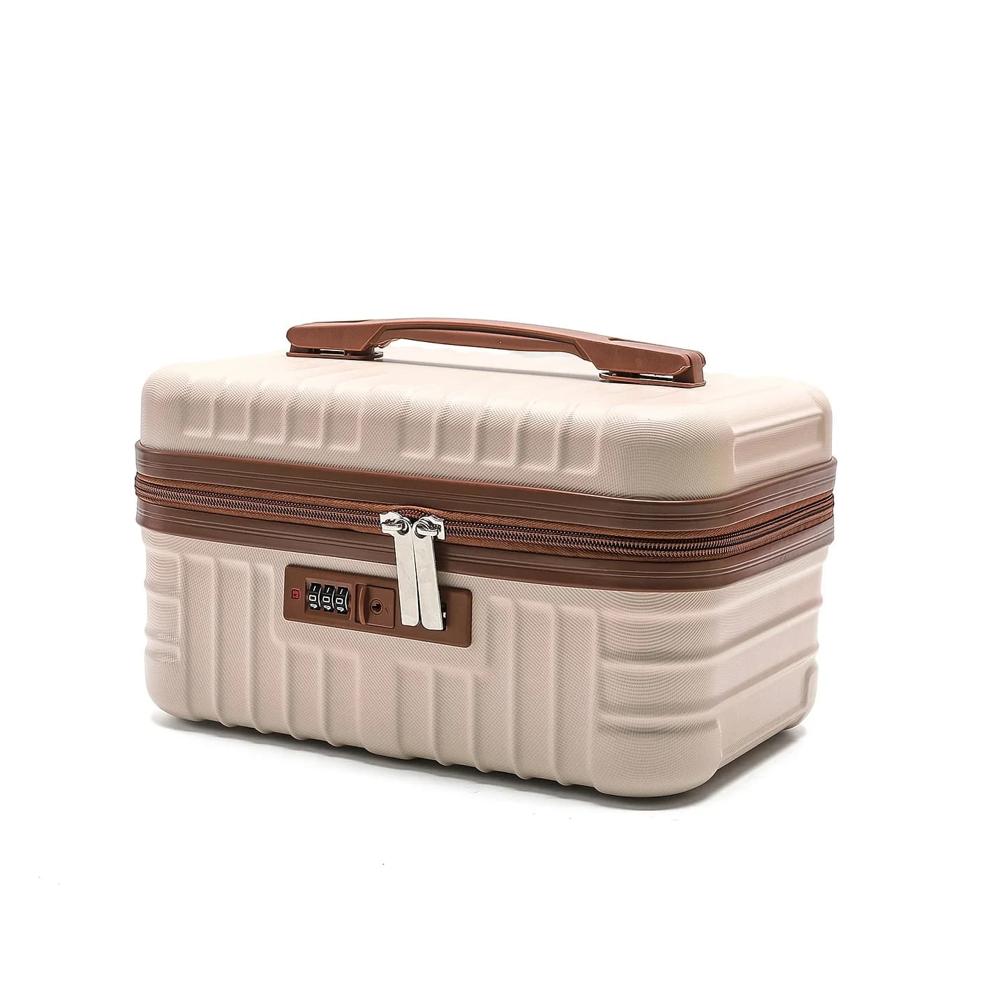 Valise de maquillage avec poignée et serrure à code, grande capacité, portable, pour voyage, organis