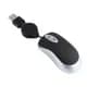 Mini souris filaire avec cordon rétractable, 800DPI et défilement à 4 directions, conception ergonom
