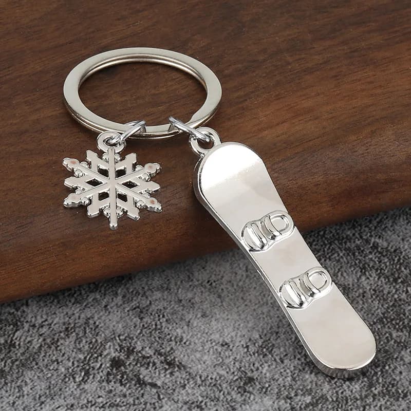 Porte-clés Snowboard Simulé pour Femme, Charme Mignon pour Sac à Main, Décoration Quotidienne, Cadea