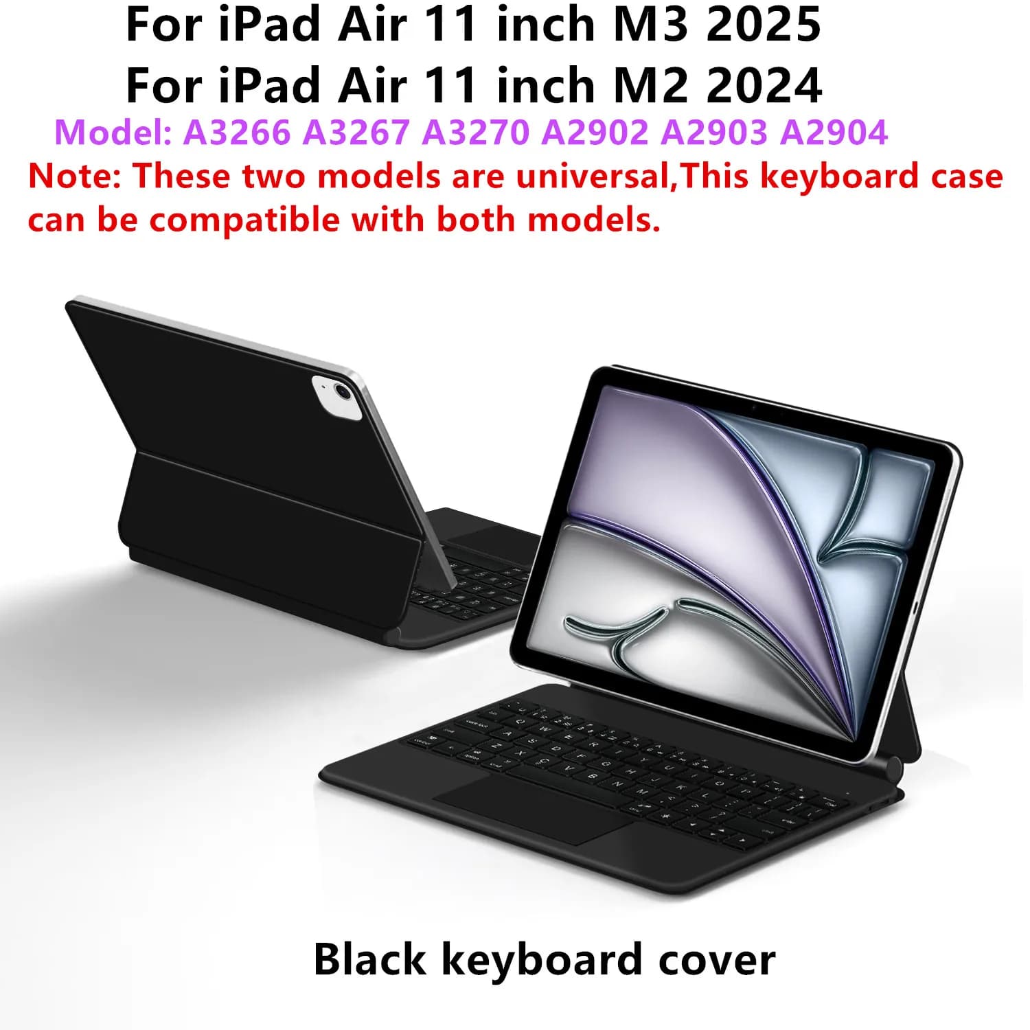 Étui pour clavier magique pour iPad Air 11 pouces M3 2025 iPad Air 11 M3 M2 11 "A3266 A3267 A3270, p