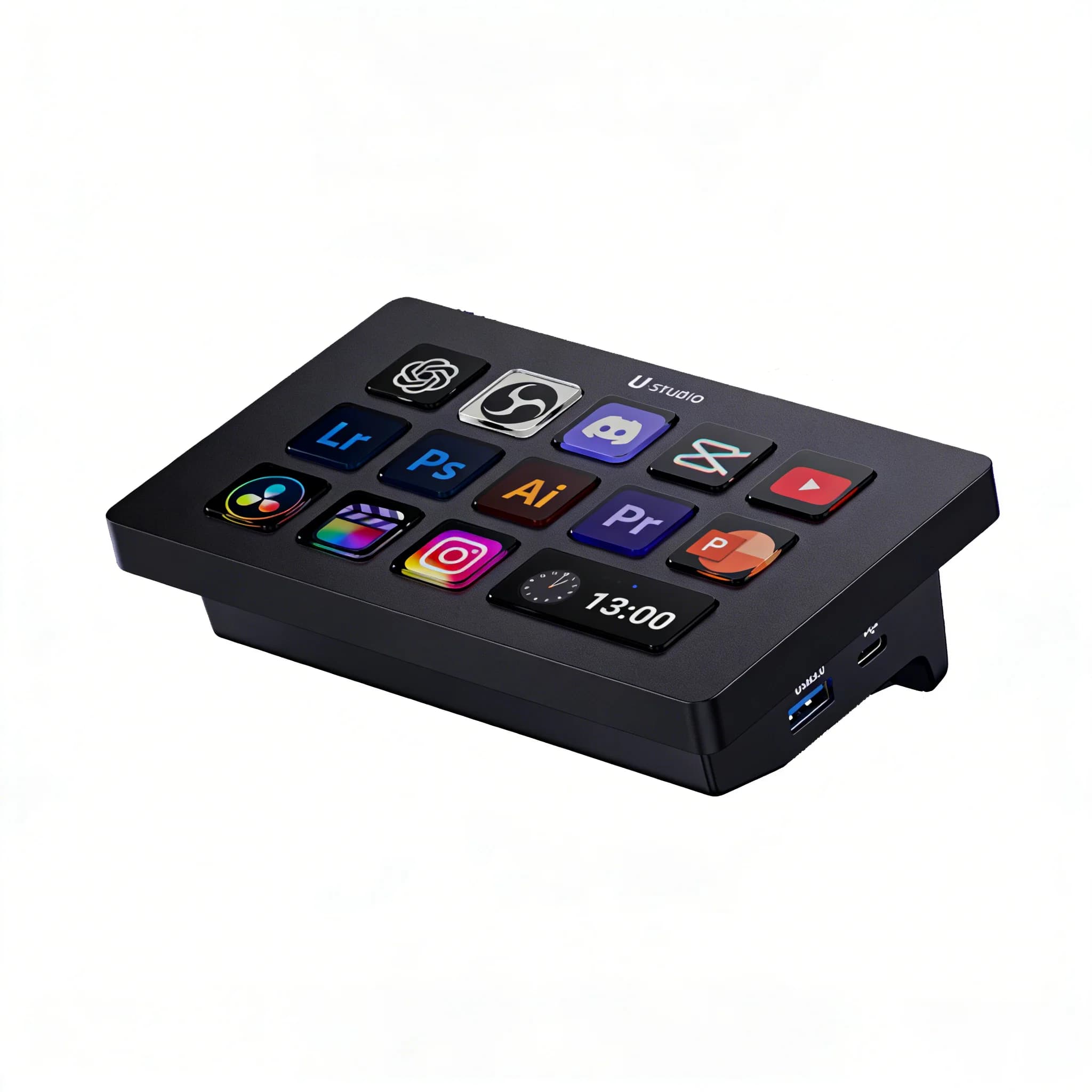D200H AI Stream Deck Console visuelle, clavier macro, Streamdeck Macropad, pavé tactile, Stream Desk