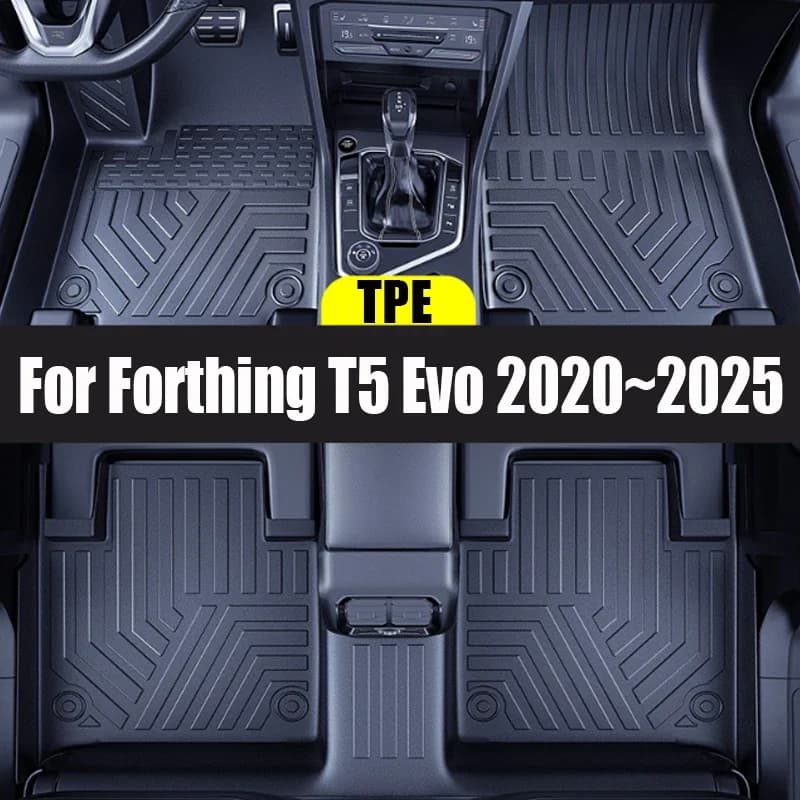 Ensemble complet de coussinets de pied en TPE 3D pour DFSK Forthing T5 Evo 2020 ~ 2024 2025, polymèr
