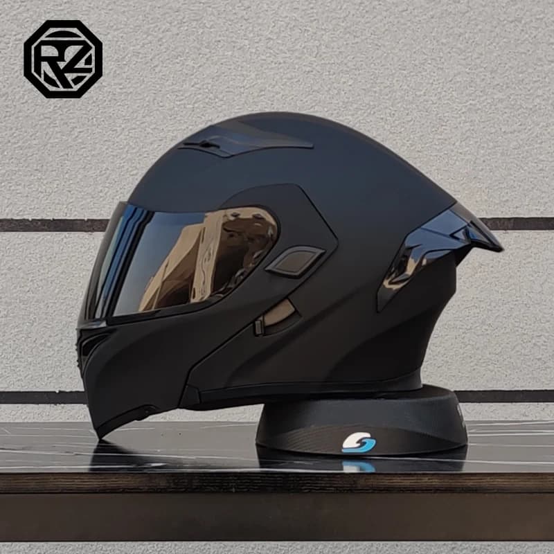 Casque de moto de course intégral avec double pare-soleil, casques de moto rabattables pour hommes e