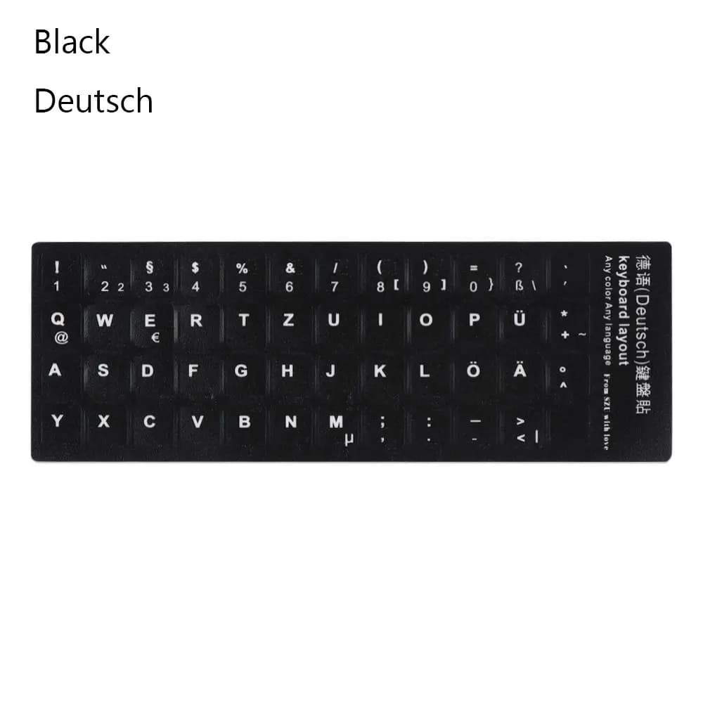 Autocollants de clavier de disposition d'alphabet pour ordinateur portable, espagnol, anglais, arabe