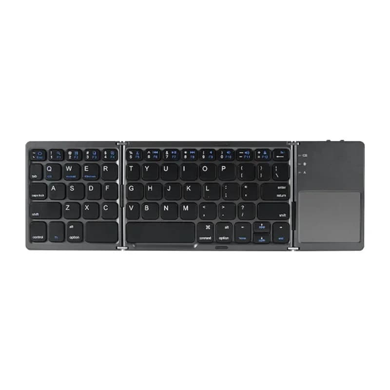 Mini clavier Bluetooth pliable sans fil avec TouchSub, bouton multifonction, Windows, Android, télép