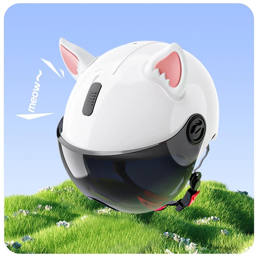 Accessoire d'oreille de casque de moto, décorations d'oreille de chat pour Scooter, vélo, adhésif po