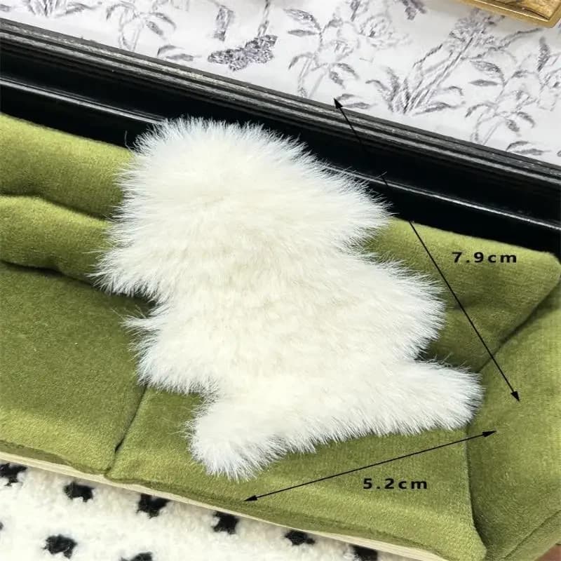 Tapis en peluche imitation peau de mouton pour maison de poupée, modèle 1/12, décoration de chambre 